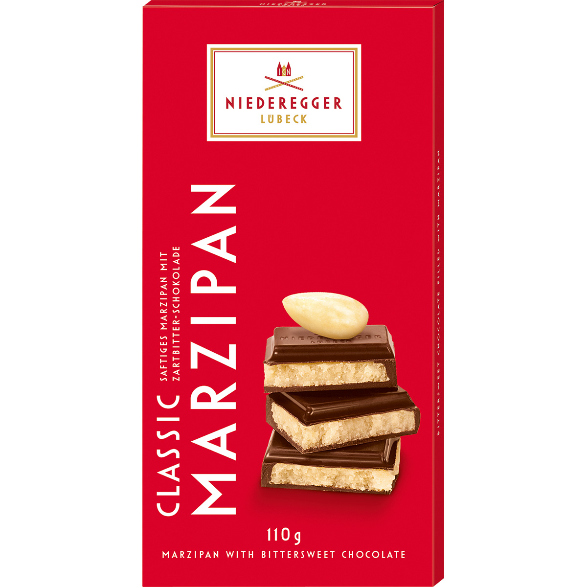Niederegger massepain chocolat classic, 110 g