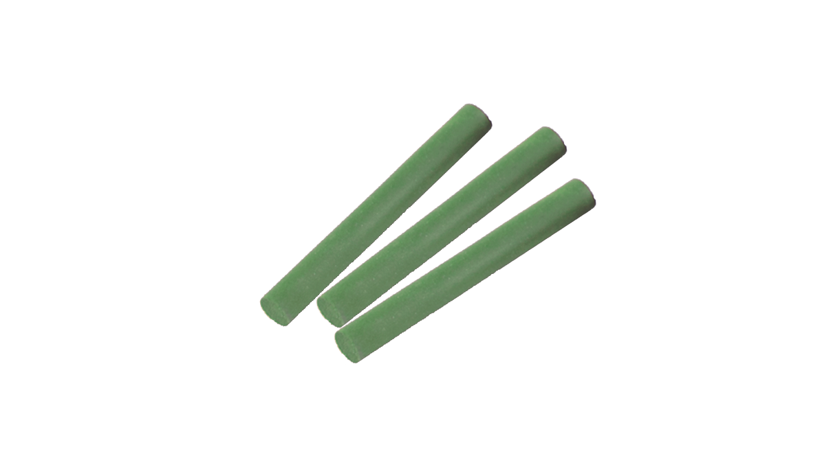 Bâton abrasif, 15 mm, Ø 1,5 mm, vert, grain très fin, liant tendre