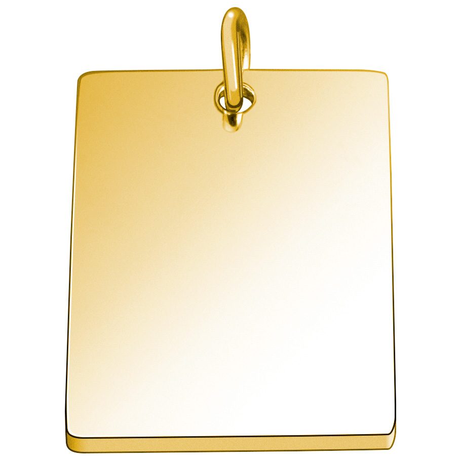 Plaques de gravure doré, rectan gulaire 28 x 20 x 1,4 mm, pendentif