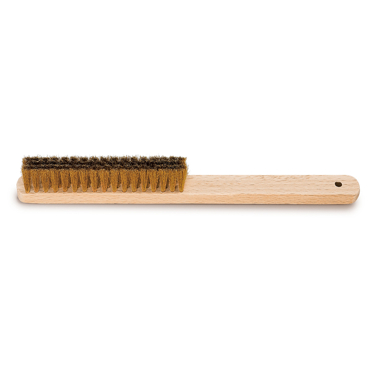 Brosse à main, 4 rangées, longueur 220 mm, poils en fil de laiton Ø 0,15 mm