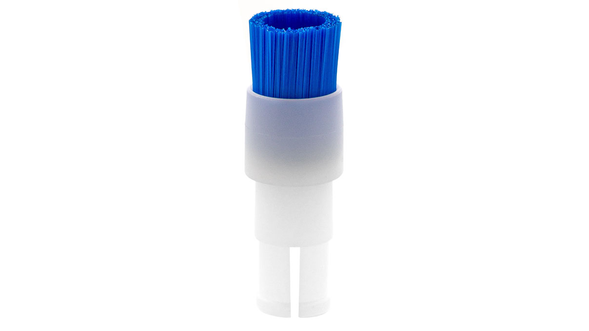 Brosse medium Ø 10 mm, nylon 0,15 mm, bleue, pour pompes à vide