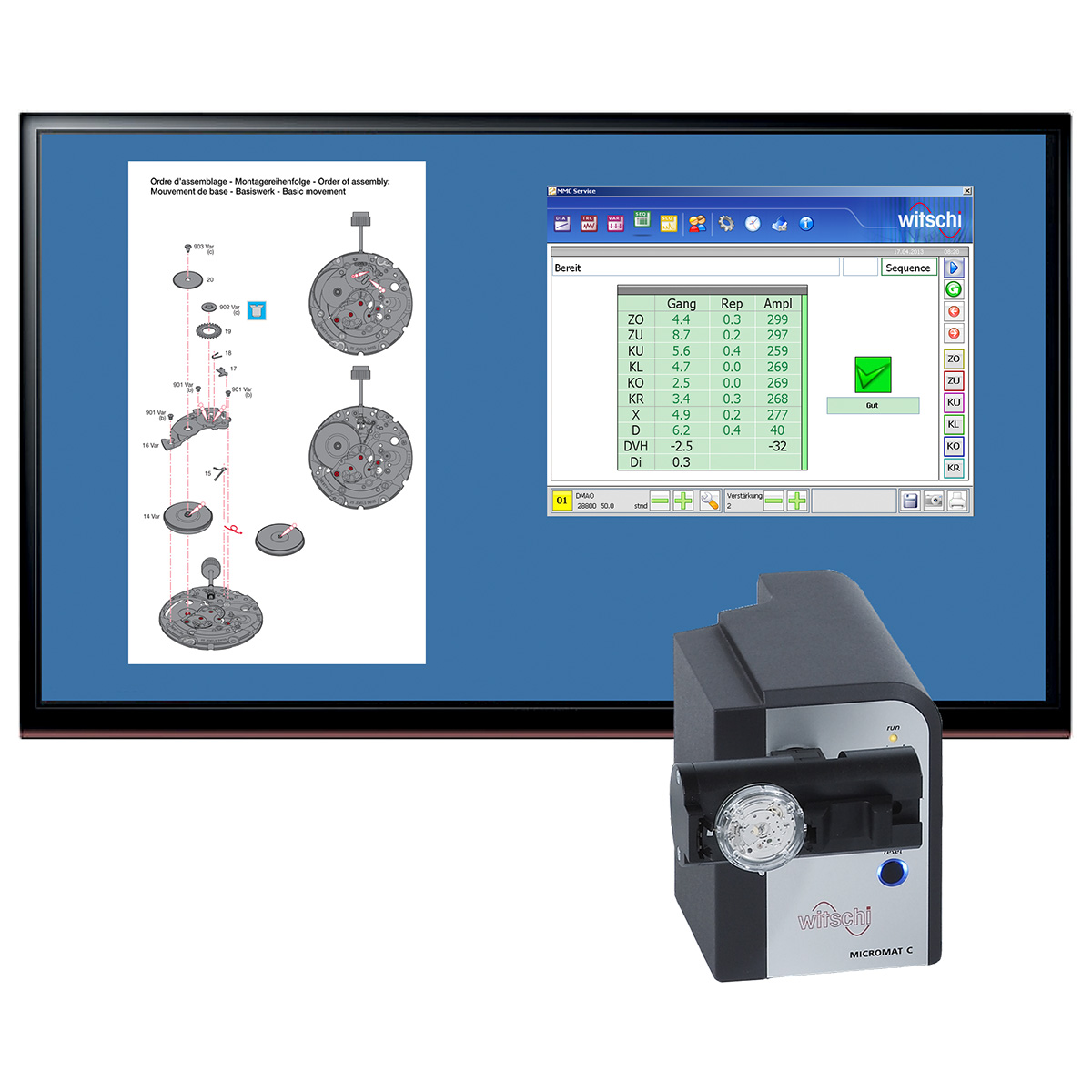 Witschi Système Micromat C pour montres mécaniques avec logiciel