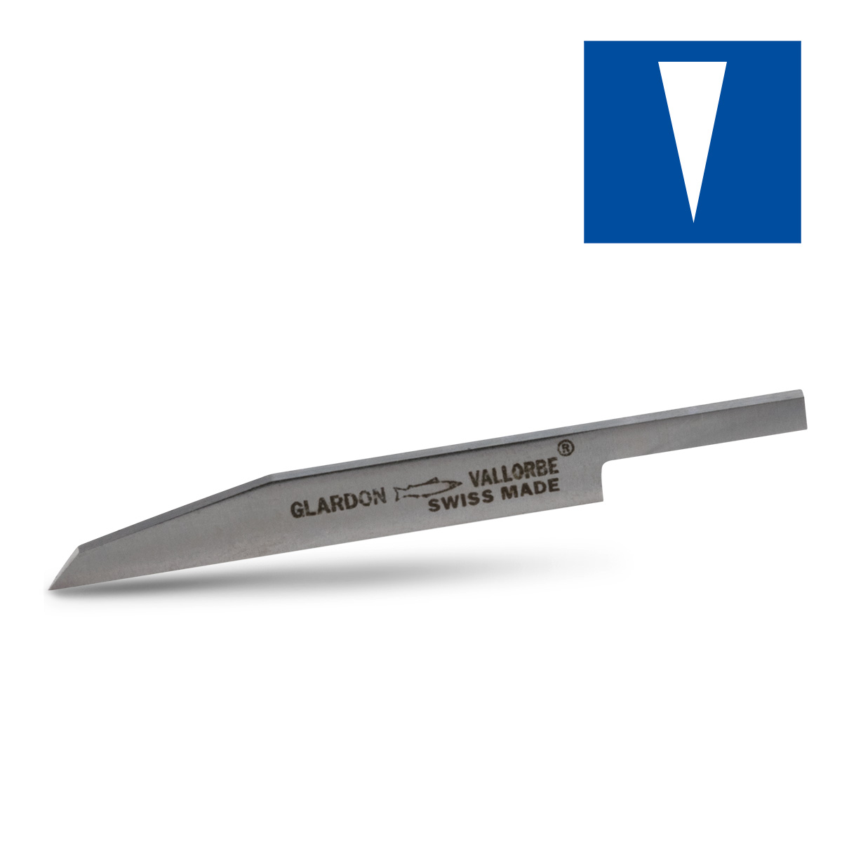 Echoppe en HSS, couteau, largeur 1,8 mm, longueur 55 mm, pour mandrin Ø 3,2 mm