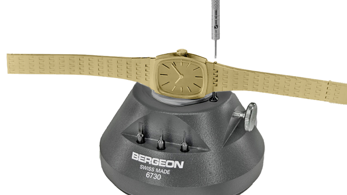 Bergeon 6730 Socle pour dévisser et visser les bracelets, en laiton, base Ø 70 mm