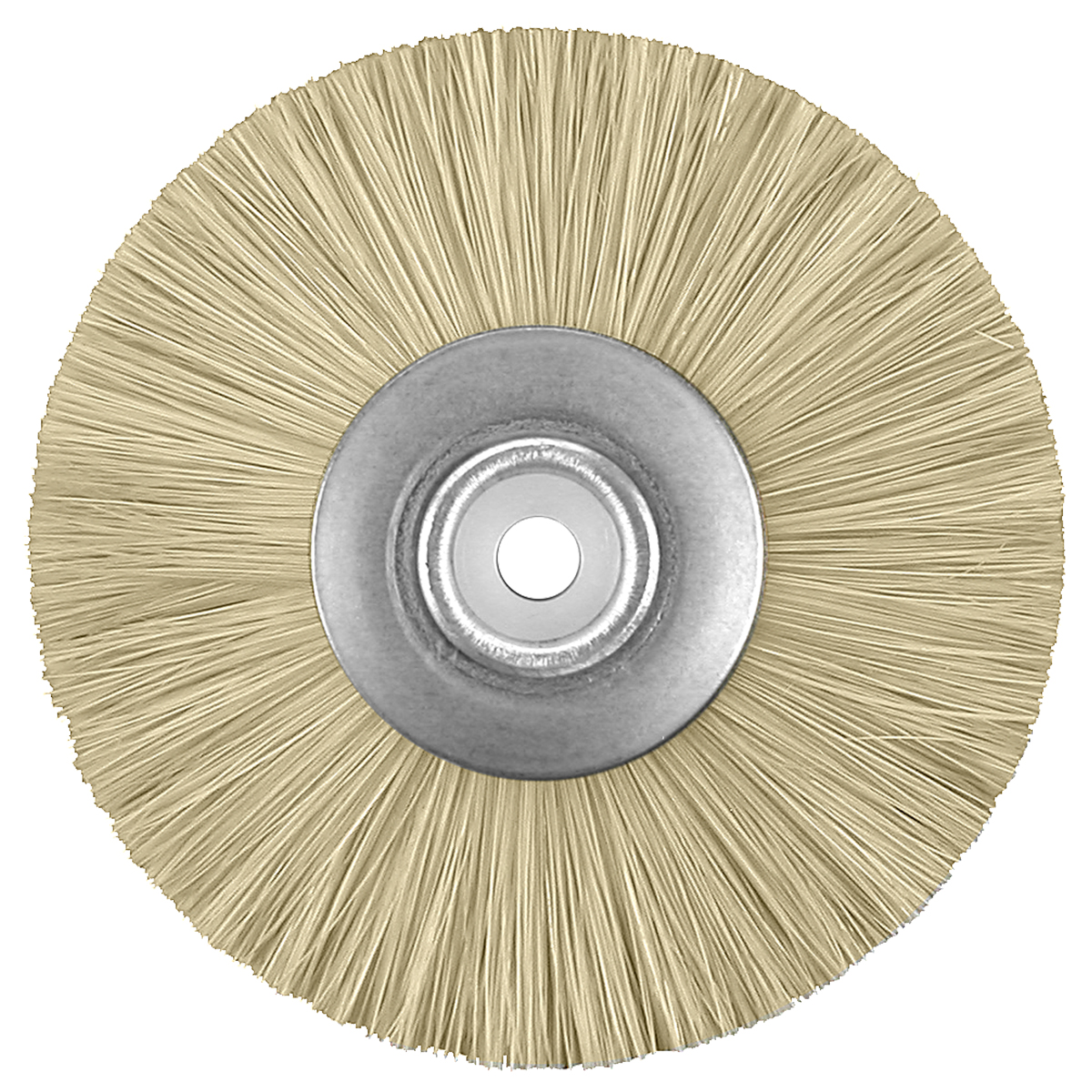 Brosse circulaire poils blancs 49 mm centre en métal et plastique
