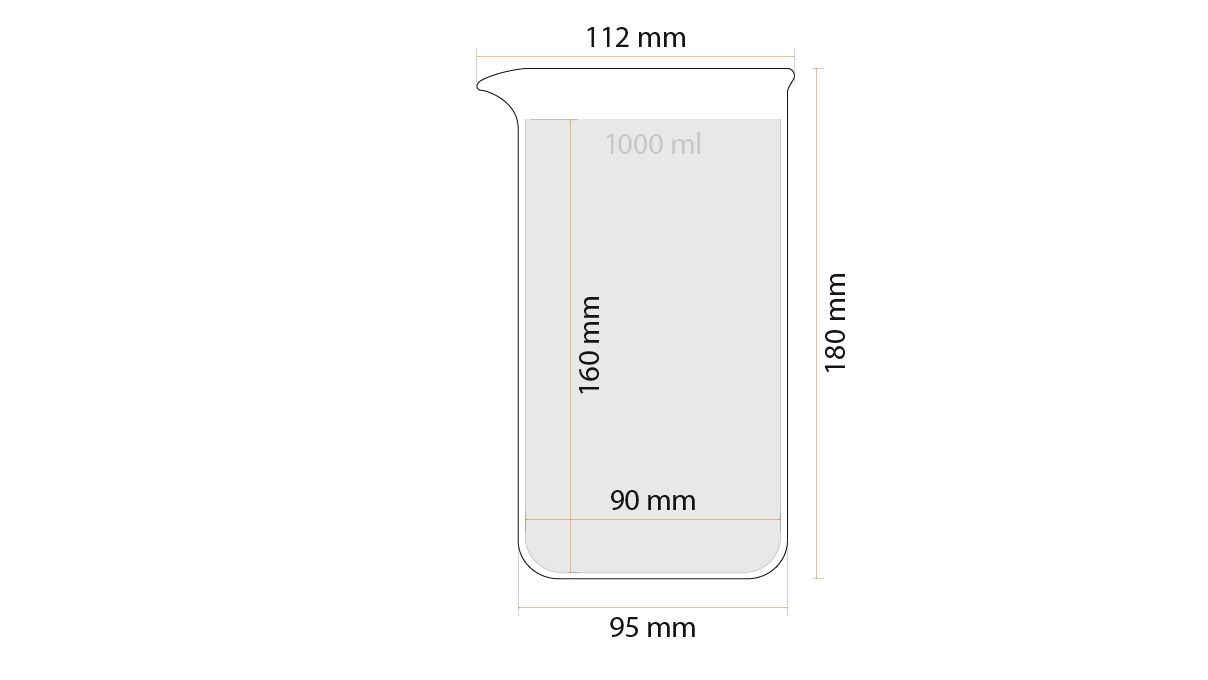 Elma verres de nettoyage avec couvercle, 1000 ml